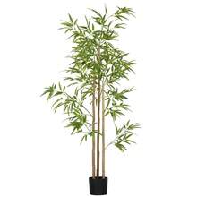 Plantas Artificiais HOMCOM, Bambu Artificial, Planta Artificial de 180cm com 830 Folhas, Planta de Interior, Árvore Artificial, Planta Decorativa de Interior, Verde - 1 - Ver 1