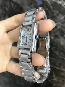Pablo Raez A Single-Piece Classic Women's Watch Set, Featuring High-Quality Stainless Steel Silver, An Original Charming And Luxurious Dress Watch, An Elegant New Vintage Women's Watch, A Beautifully Designed Rectangular Quartz Watch, A Stylish White Dial, A High-Quality Popular Square Women's Wristwatch, 50-Meter Water Resistance, - Silver - View 3