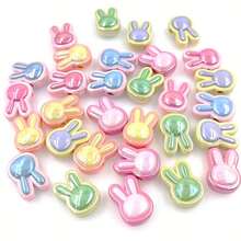 10pcs Colorful UV Cross Hole Rabbit Head Acrylic Beads For DIY Jewelry Making, Necklaces, Bracelets, Earrings, Handicraft Accessories - 10Pcs - 查看 5