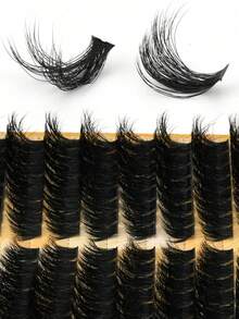 13 Pairs Fluffy False Eyelashes, DIY Fake Lashes, Cluster Lashes, Individual Lashes, Extra Dense Lengthening Lashes, Curled Individual Lashes, Lengthening Lashes, Cartoon Style Extending Lashes, Suitable For Beginners To Use At Home, Super Dense Lashes, Suitable For Various Occasions Like Weddings And Galas, Can Be Freely DIY - D - View 6
