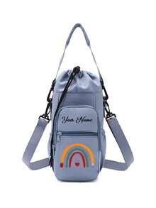 1 PIEZA Bolsa personalizada ajustable para botella de agua con correa para el hombro, funda aislante protectora, portabotellas cruzado, con bolsillo para teléfono, mochila con múltiples agujeros para botellas, portabotellas de bolsillo portátil para exteriores y casual, soporte para teléfono y organizador, ligero para fitness, viajes, senderismo, uso diario - regalo ideal para entusiastas de actividades al aire libre, organizador de viaje compacto, material duradero, perfecto para un estilo de vida activo. - Multicolor - Ver 9