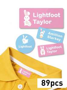 Custom Name Waterproof Stickers, Cute Cartoon Style Labels Stickers, Personalized Name Label Stickers For Clothes, Customized Decorative Tags. - Style 14 - View 9