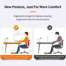 Portable Laptop Stand, New Version Adjustable Laptop Holder Riser Computer Stand For Desk Notebook Stand Mount With Phone Stand, Black And White - 黑色and白色 - 查看 8