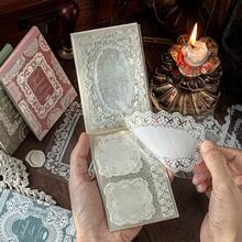 30 Sheets/Pack Retro Art Basics Versatile Lace Borders Scenery Scrapbook Supplies PET Waterproof Stickers Small Fresh Flowers Plants Little Bear Love Diary Bookkeeping Materials Decoration Collage Cute Stickers For School Stationery Supplies - Multicolor - View 12