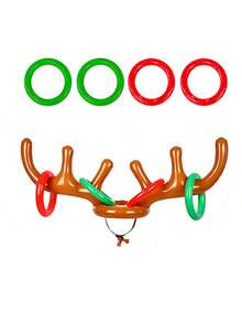 1 充气驯鹿角全球投掷游戏套装 - 非常适合圣诞节、万圣节和复活节派对 - 耐用的 PVC 材料，最佳选择，非常适合感恩节、派对游戏、节日娱乐、季节性装饰、趣味设计、优质塑料、坚固结构、家庭庆祝活动、活动策划。