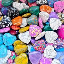 什锦心形水晶，迷人的心形水晶，理想的爱情宝石，有助于平衡精神能量，适合冥想，是馈赠佳品或DIY珠宝装饰的绝佳选择（颜色随机） - 彩色 - 查看 3