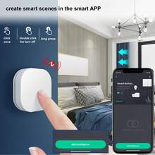 Interruptor Inteligente Inalámbrico de ABS, Control Remoto de Luz con Distancia Efectiva 25M, Compatible con Zigbee y Tuya, Configura Temperatura de Color y Escenas Inteligentes con un Toque - Blanco - Ver 2