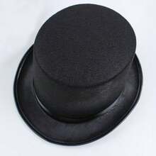 1pc/2pcs Black Magician's Top Hat, Felt Formal Hat, Party Prop, Stage Performance Magic Hat
