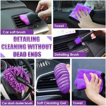 17PCS Car Cleaning Kit, Purple Car Interior Detailing Kit With High Power Handheld Vacuum, Detailing Brush Set, Windshield Cleaner, Cleaning Gel, Complete Auto Accessories For Women Gift - 紫色 - 查看 4