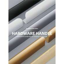 مقبض خزانة طويل مثبت على الحافة بتصميم بسيط، مقبض درج وباب خزانة مذهب مثبت جانبيًا مخفي