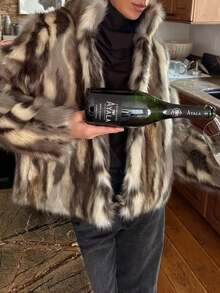 Seelio Autumn/Winter New Women's Fashion Faux Fur Effect Coat Jacket, European And American Style - Multicolor - View 7