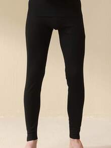 男士保暖紧身背心套装（2件装） - 自发热抓绒面料，宽松圆领，秋冬季保暖叠穿