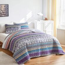 3 Pieces Boho Quilt Set Queen King Size, Purple Bohemian Quilt Sets, Lightweight Summer Bedspread Coverlet Bedding Set For All Season,Home Decor Bedroom Decor Mothers Day Gift Wedding Decorations - 紫色 - 查看 10