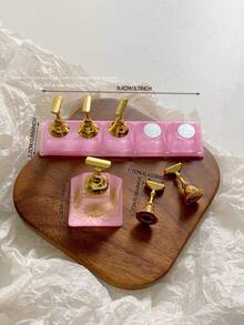 亚克力极光彩虹色矩形钻石形状美甲展示架，树脂水晶珠水钻复古韩国花朵激光 DIY 家居和户外女士母亲姐妹妻子女友婚礼美甲沙龙美容情人节使用