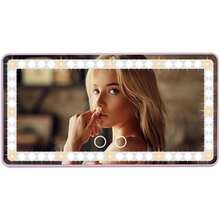 Car Mirror Visor Vanity With Rechargeable LED Light - 3 Light Modes & Dimmable Touch Screen- Girly Pink Car Accessories For Women Interior- Large Clip On SunVisor Passenger Side Mirror, Pink - Mặc định - Xem 3