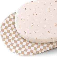 2 Packs Muslin Bassinet Sheets For Baby Neutral, Soft Breathable Cotton Fitted Sheets For Oval, Rectangle, Hour Glass Bassinet Mattress/Pad - Multicolor - View 21