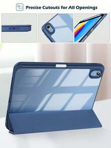 Blue Silicone Folding Shockproof Protective Case Compatible With Apple IPad, Compatible With Tablet, With Pencil Slot