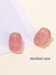 1件天然鸽血红/浅草莓石英蝴蝶/玫瑰花/狐狸/熊形吊坠，疗愈水晶，带来情感祝福和正能量，适合DIY珠宝制作、手链、项链和其他艺术饰品 - 彩色 - 查看 25