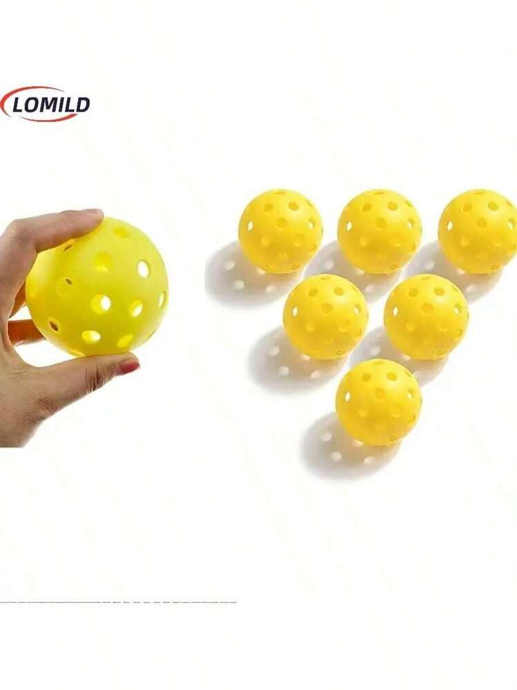 6pcs USAPA Approved Outdoor Pickleball Balls, High Elasticity Durable Balls With 40 Holes, Suitable For Various Pickleball Paddles, Comes With Mesh Carry Bag - Multicolor - View 3