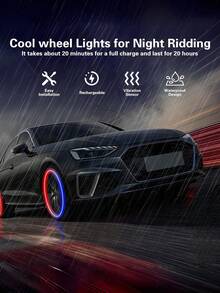 12pcs Luminous Tire Valve Caps - Self-Luminous LED Style Valve Covers, Fit For Cars, Motorcycles, Electric Bicycles And Bicycles - Universal Size, Red Skull Design, Visible At Night, Fashionable Wheel Decoration Accessories - Glow-in-the-dark Nozzle Cap - View 3