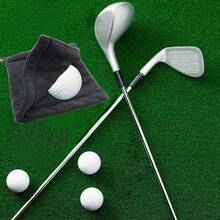 Paño de limpieza para golf con clip, paño portátil absorbente de sudor, paño multifuncional para el cuidado del equipo deportivo, microfibra, tejido duradero, accesorio de golf negro - Negro - Ver 4