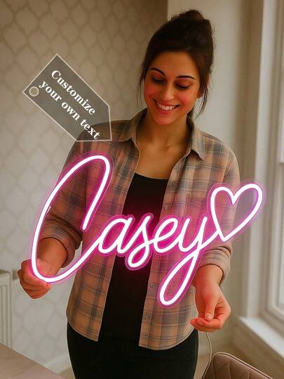 Custom Name Neon Sign, Wedding Decor, Name Neon Sign, Led Neon Sign For Kids, Personalized Gifts, Bedroom Decor, Home Decor USB Led Light, Birthday Gifts, Nursery Sign Nursery Letters Children's Decor Nursery Decor Unique Ideal Gifts For Him Her, For Children's Day, For Father's Day, For Graduation, For Weddings, For Housewarming Living Room, Bedroom, Office, Tea Room