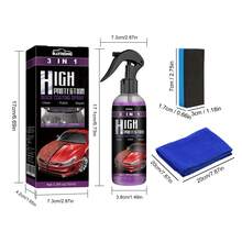 rayhong 三合一汽车快速陶瓷纳米喷涂晶体涂层液，疏水防刮擦车蜡漆面护理划痕去除剂，轮毂保护涂层，易于去除油渍和污垢