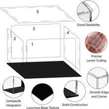 Acrylic Display Case Clear Dustproof Protection Collectibles Cube Display Box P - White - View 7
