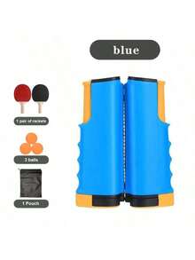 1 Set Portable Ping Pong Set: Quick Assembly, Includes Rackets, Balls And Retractable Net, Suitable For Indoor/Outdoor Recreation, Random Color Ping Pong Balls