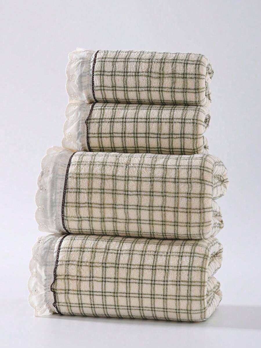 1条/2条装现代简约花卉珊瑚绒浴巾,超柔软吸水,超大尺寸,速干,不掉毛,桑拿浴巾,高品质浴室用品,送给伴侣的最佳礼物。浴巾尺寸:34*75厘米,浴巾尺寸:70*140厘米 - 彩色 - 查看 1