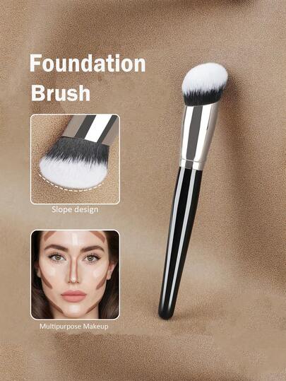 1 pieza Brocha para base de maquillaje en polvo, brocha para base de maquillaje líquido, ultra suave, herramienta de maquillaje profesional, adecuada para maquillaje facial diario