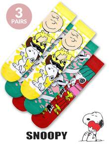 1/3/4 Pairs Snoopy Cartoon Socks, Comfortable Soft Sports Socks For Men And Women, All Season Wear, Creative Cartoon Pattern Fashion Versatile Soft Comfortable Socks - Multicolor - View 11