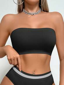 2pcs Women's Simple Wireless Seamless Bras, Comfortable Soft Sleep Bras - Multicolor - View 6