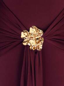 Christmas Elegant Solid Color Off Shoulder Fishtail Formal Party Dress