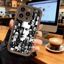 Funda de teléfono con diseño de collage en blanco y negro de personajes de películas de terror para iPhone 14 13 12 11 Pro Max  Galaxy S23 S22 S21 S20 S10 Plus, funda de protección para teléfono, regalo para pareja, regalo para novio o novia, regalo de vacaciones - Negro - Ver 5