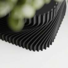ORIZZONTE Modern Decorative Vase With Intertwined Spiral Structure – Dynamic Minimal Design For Plants, Cactus, Bonsai – Home/Office Gift Idea – Available In 2 Sizes – 100% Made In Italy, Shipping From Italy - 黑色 - 查看 3