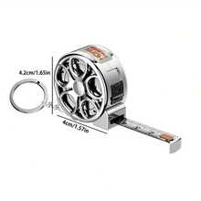 1pc Mini Keychain Tape Measure, 2m Steel Retractable Ruler, Precise Small Steel Ruler With Metric & Imperial Dual Scale, Multi-Functional Steel Tape Measure, Gift Ruler - Multicolor - View 2