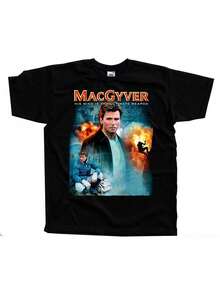 MacGyver TV Series T-Shirt – Vintage Poster Design With MacGyver, All-Season Casual Tee For Fans, Sizes S-4XL (Black) – Everyday & Convention Wear – Official MacGyver Merchandise, Fan Merchandise, Bold Graphic Print, Comfortable Fit, Pop Culture Clothing, Retro Style Shirt, Durable Fabrics, Short Sleeve Shirt, Pop Culture Love - 黑色 - 查看 6