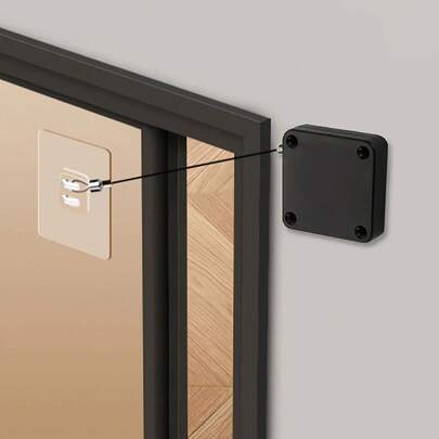 Cierra puertas automático fácil de instalar - Ajustable, montaje superficial sin necesidad de perforar, con sensor, cierre sin esfuerzo