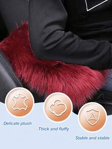 Plush Velvet Armrest Cover Pad – Soft Velvet Center Console Pad For Car SUV Truck, Universal Fit Warm Winter Interior Cushion, Non-Slip Polyester Console Seat Box Protector,Luxurious Faux Fur Armrest Pads,Comfortable Center Console Support And Stylish Interior Upgrades - 紫色 - 查看 6
