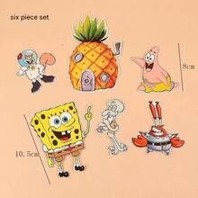 Spongebob Cake Topper, Patrick Star Cartoon Plush Doll, Cute Spongebob Birthday Party Cake Decorations