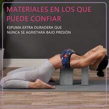 Bloques de Yoga, Bloques para Pilates con Correa de Estiramiento, Bloques de Yoga Suaves y Antideslizantes, Bloques de Ayuda para Apoyar de Yoga, Modificar Postura, Resistir a la Presión - Morado - Ver 11