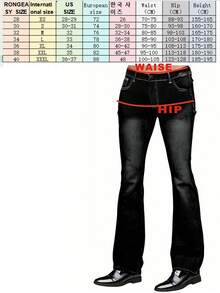 YANGCANREN Men's Fashionable Slim Fit Flared Stretch Denim Jeans - Black - View 7