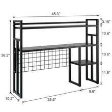 Durable Metal Desktop Shelf 37.4" 45.3" 4 Tier All Metal Desktop Bookshelf Heavy Duty Desk Display Storage Rack - 黑色 - 查看 2
