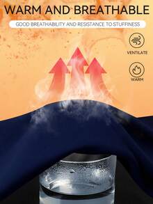 1 Set Women Navy Blue Turtleneck Thermal Underwear Set, Fashionable Design, Slim Fit, Warm & Comfortable, Elastic, Autumn/Winter Gift - Navy Blue - View 6