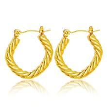 一对不对称钛钢极简耳环，时尚百搭的独特设计 - 彩色 - 查看 5