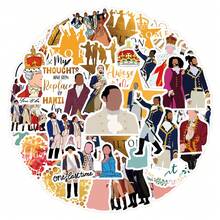 Conjunto de 55 adesivos de grafite do musical Hamilton, ideais para garrafas de água, laptops, celulares, skates, guitarras, malas, álbuns de recortes, capacetes e decoração de festas. - Damasco - Ver 3
