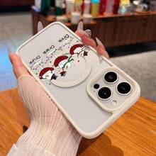 Funda para móvil con diseño de muñeco de nieve y cóctel. Compatible con teléfonos ,  17,  16 Pro Max,  15 Pro Max,  13 y  12. Fabricada en TPU, ofrece protección contra golpes y caídas. Un regalo ideal para familiares, amigos, seres queridos, parejas y para Navidad. - Blanco - Ver 3