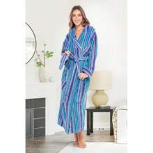 Bata de mujer, bata de baño larga de peluche con capucha, batas con capucha para mujeres talla grande, bata de baño 31371252 - Azul - Ver 2