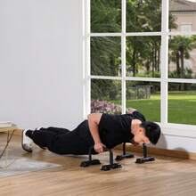 HOMCOM Set Of 2 Arm Grips, Non-Slip Push-Up Bars Made Of Steel For Effective Training And Fitness - 1 - View 4